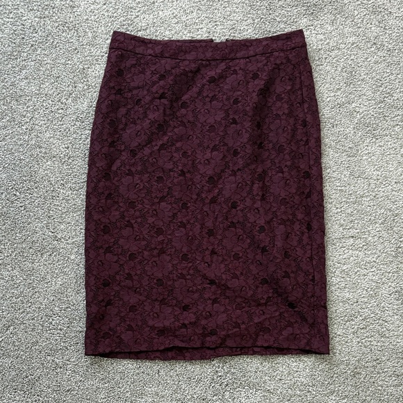 Halogen Burgundy Floral Pencil Skirt - Picture 1 of 1